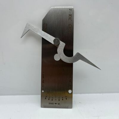 نوع V-WAC Single Arm Fillet Stainless Steel Weld Gauge متریک و اینچ دو مقیاس