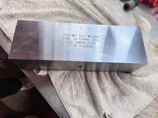 177N MPI وزن آزمون 1018 فلز کربن قطعات مغناطیسی بازرسی کالیبراسیون بلوک مطابق با ASME JB/T6066-2005 DC مقناطیسی یوگ قدرت بلند کردن نمونه آزمایش